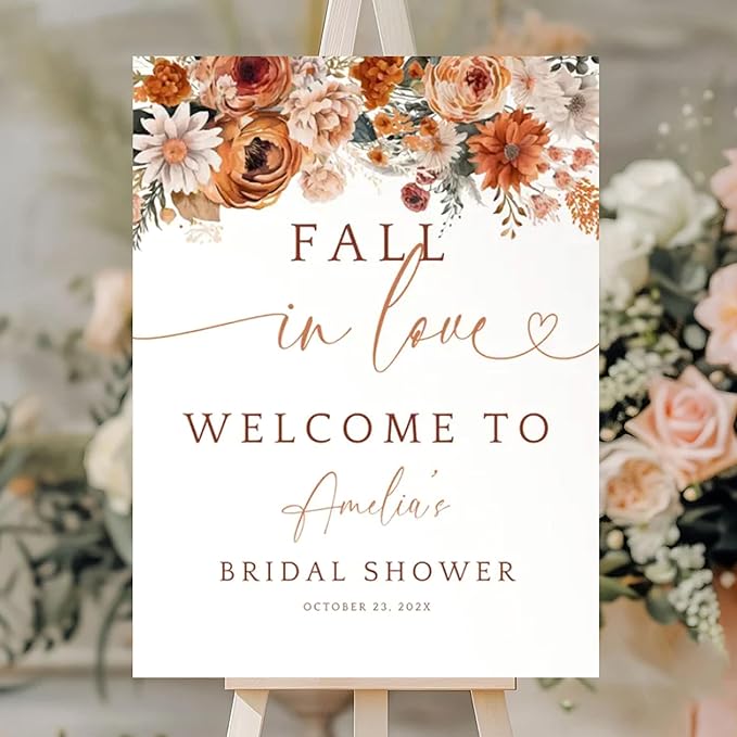 Personalized Bridal Shower Welcome Sign, Minimalist Wildflower Floral Poster, Modern Wedding Shower Welcome Board, Custom Bridal Decorations for Indoor or Outdoor Use - 23