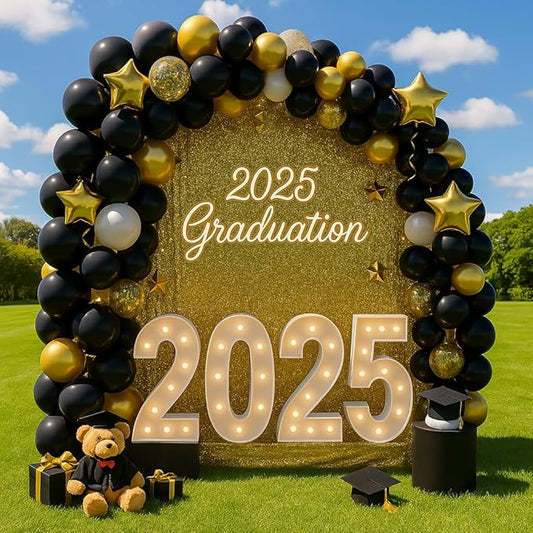 2025 Graduation Decorations - 4FT Large PRE-CUT '2025' Marquee Light Up Letters Kit, Foam Board Sign for Kindergarten, Preschool, High School & College Graduation Party Supplies