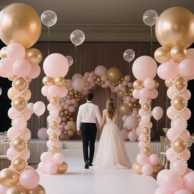 Balloon Stand Set of 4, Reusable Metal Balloon Column Stand Kits, 7FT Adjustable Telescopin for Floor, Balloon Tower for Graduation, Birthday, Kids' Party, Party Decorations