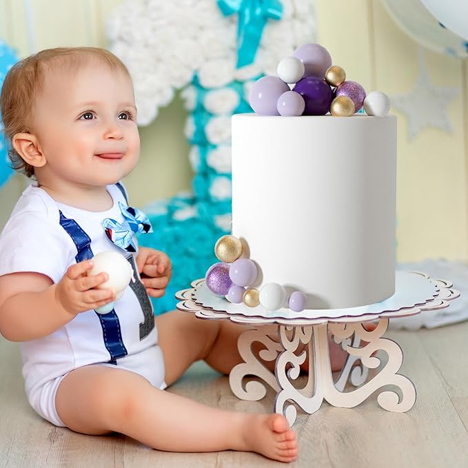 ASTARON 50 Pcs Ball Cake Topper Sticks Mini Balloons for Cake Decorating Supplies Foam Balls Cake decorations for Baby Shower Cake Birthday Cake Toppers Decorations (Purple Series)