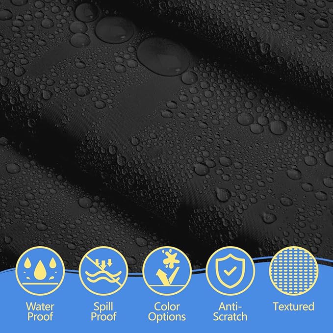 8-Pack Black Disposable Plastic Tablecloths Round 84 Inch Diameter - Heavy Duty Waterproof Party Table Covers for Weddings, Banquets & Events