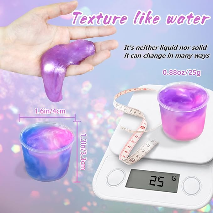 36 Packs Unicorn Slime Kit, Unicorn Party Favors for Kids, Pretty Stretchy & Non-Sticky Galaxy Slime Pack, Slime Party Favors for Girls & Boys Goodie Bag Stuffers