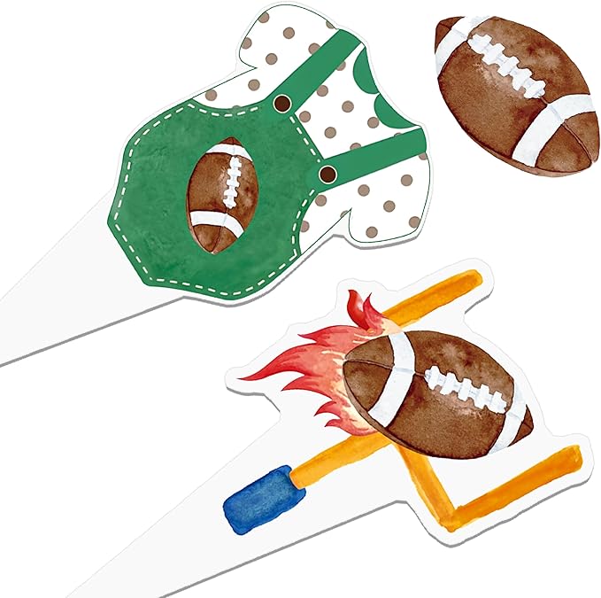 Football Baby Shower Cupcake Toppers Football Themed Oh Baby Party Supplies 48Pcs Touch Down Cake Decorations It's A Boy Cupcake Picks for Sport Welcome Baby Boy Party Decor