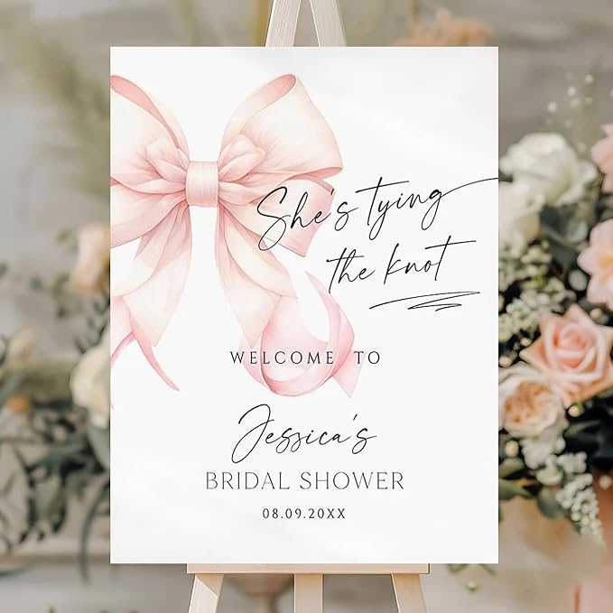 Personalized Bridal Shower Welcome Sign, Minimalist Wildflower Floral Poster, Modern Wedding Shower Welcome Board, Custom Bridal Decorations for Indoor or Outdoor Use - 10