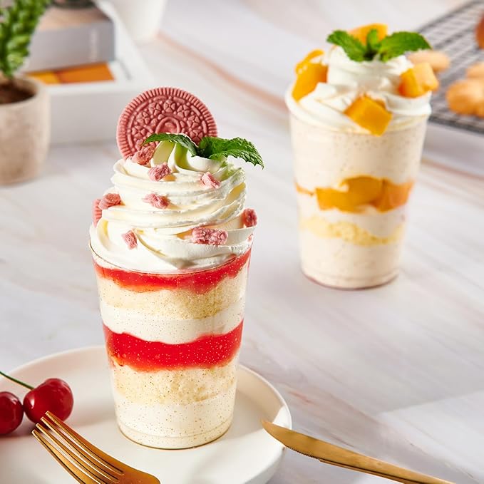 JOLLY CHEF 200 Pack 10 oz Gold Glitter Plastic Party Cups, Disposable Plastic Tumblers, Gold Drinking Glasses with Glitter Suitable for Wedding, Thanksgiving Day, Christmas Halloween