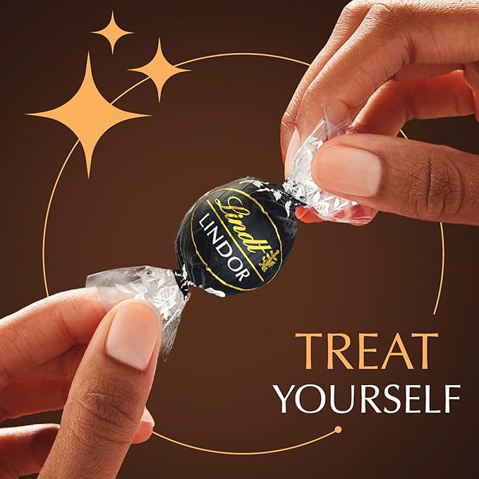 Lindt LINDOR 60% Dark Chocolate Truffles, Dark Chocolate Candy with Smooth, Melting Truffle Center, 25.4 oz., 60 Count