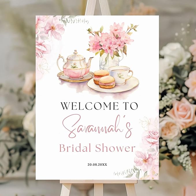 Personalized Bridal Shower Welcome Sign, Minimalist Wildflower Floral Poster, Modern Wedding Shower Welcome Board, Custom Bridal Decorations for Indoor or Outdoor Use - 25