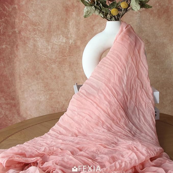 FEXIA 6 Pack Pink Table Runner 35x120 Inches Peach Spring Easter Table Runner for Shower Wedding Party First Communion Centerpiece Engagement Boho Table Decoration