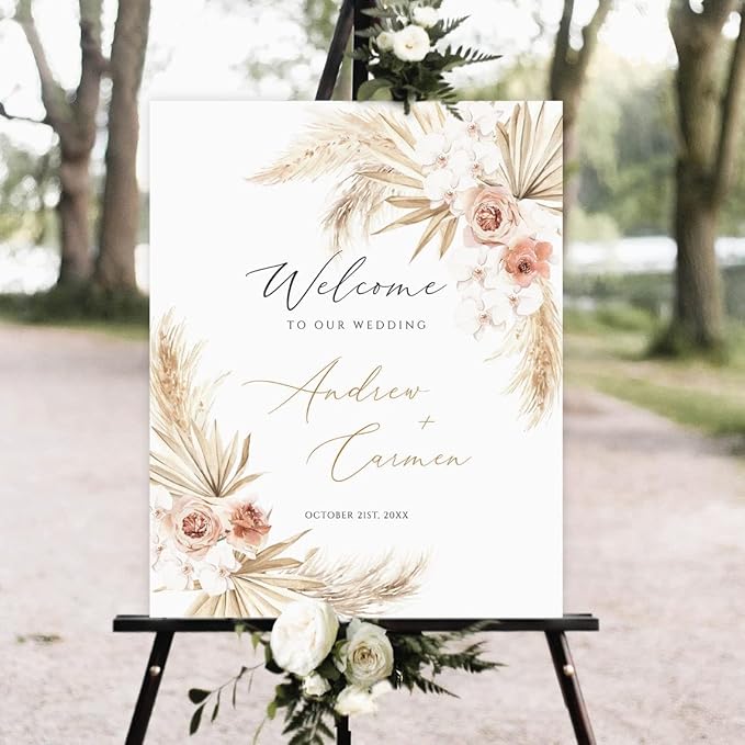 Personalized Wedding Welcome Sign, Welcome To Our Wedding Sign, Wedding Sign Board, Welcome Sign For Wedding, Wedding Yard Sign,Wedding Outdoor Sign #21