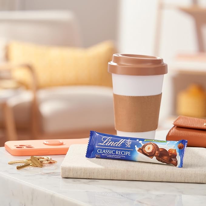 Lindt CLASSIC RECIPE Whole Hazelnut Milk Chocolate Stick, Milk Chocolate Candy with Whole Hazelnuts, 1.2 oz.