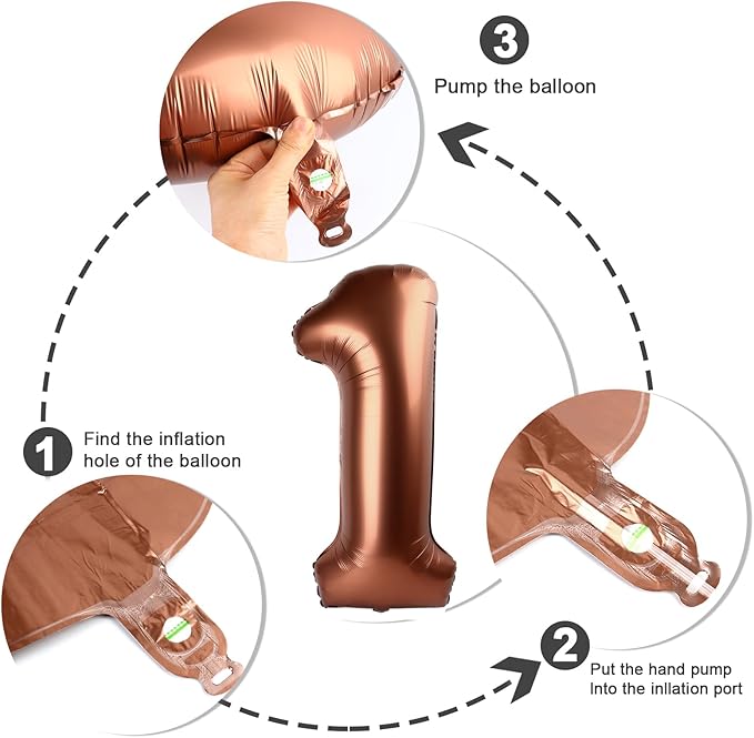 Balloon Number 40 Inch Foil 5 Ballon for 5th Birthday, 5 Year Anniversary Decoration, Mylar Big Balloon for 2025 Graduation Party, 15 25 35 50 Coffee Brown Balloons for Wedding Party Decor