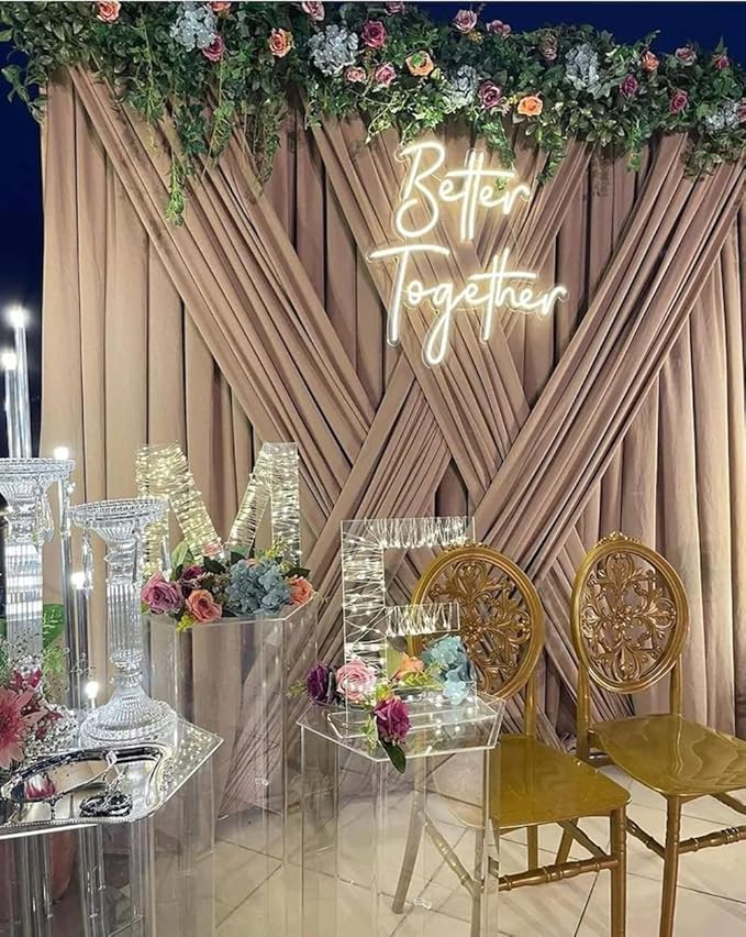 Ulalaza Better Together LED Neon Sign Night Light for Wall Party Décor Bedroom Room Bar Wedding Home Birthday Art Decoration Christmas with USB Chain Light modulator 5v