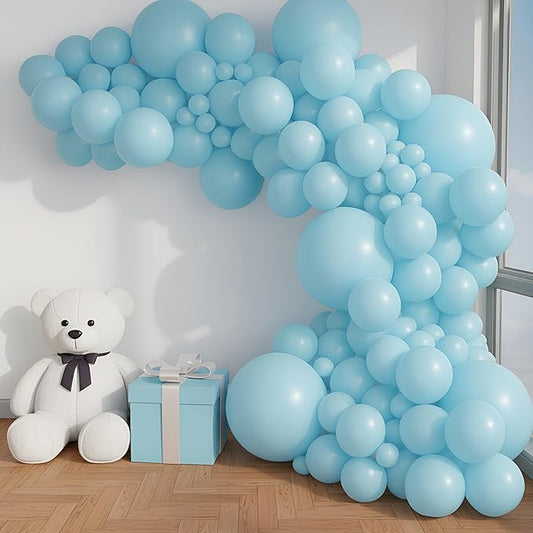 Balloon Garland Arch Kit – 146 Pcs Light Blue Balloons for Baby Shower, Birthday, Gender Reveal, Wedding Party – DIY Kit by Vellax™