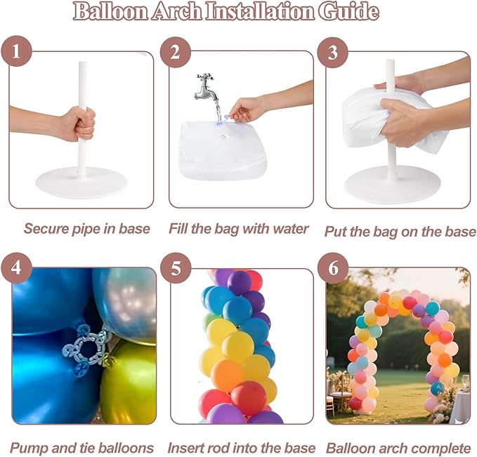 Balloon Arch Kit Stand Foldable storage, 9FT Height & 10FT Width Adjustable Balloon Arch Frame, for Weddings, Baby Showers, Birthdays, Graduation, Backdrop for Parties