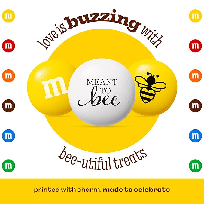 M&M’S WORLD Meant To Bee Milk Chocolate Candy - 2lbs of Bulk Candy for Engagement Party, Wedding Favors, a Chocolate Gift Box and More