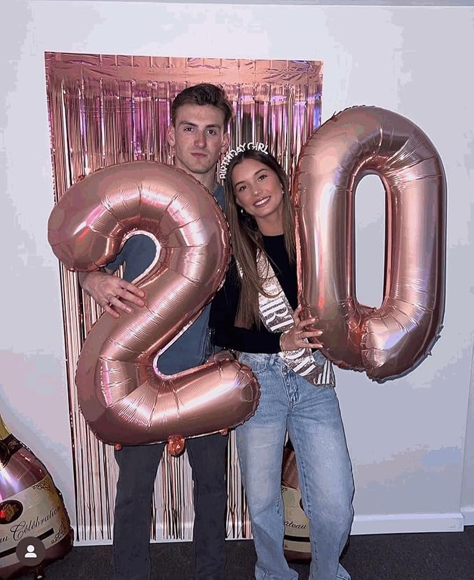 1 Balloon - Rose Gold Birthday Number Balloons, 40 Inch Large Foil Balloons for Men Women Boys Girls Rose Gold Themed Birthday Decorations