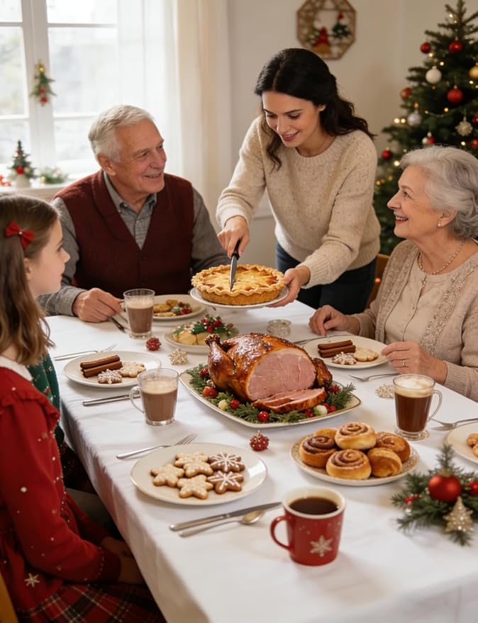 54 in X 300 Ft Plastic Table Cloth Roll Disposable White Tablecloth with Slide Cutter Box for Rectangle Round Tables,Picnic,Camping,Banquet,Party,Birthdays, Baby Shower [with Fixed Stickers]