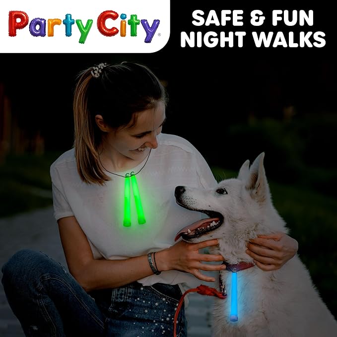Party City Multicolor Glow Sticks Bulk Pack 6”- 25pk Glow in the Dark Sticks for Kids, Waterproof Camping Survival Ultra Bright Emergency Light Stick with String, Neon Glowsticks Party Supplies Favors