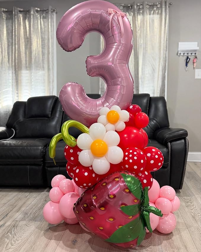 0 Balloon - Pearlescent Pink Birthday Number Balloons, 40 Inch Large Foil Balloons for Men Women Boys Girls Pearlescent Pink Themed Birthday Decorations