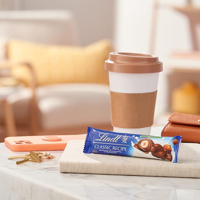 Lindt CLASSIC RECIPE Whole Hazelnut Milk Chocolate Stick, Milk Chocolate Candy with Whole Hazelnuts, 1.2 oz.