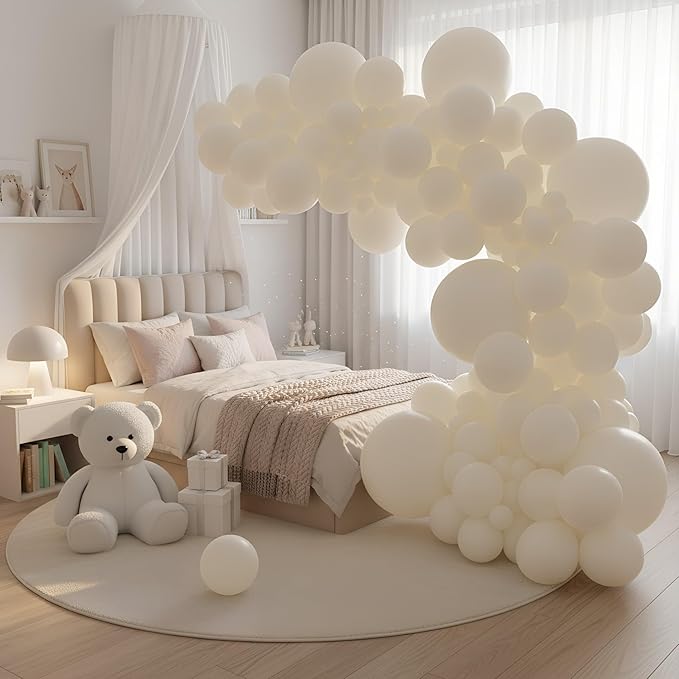 Balloon Garland Arch Kit – 146 Pcs White Balloons for Baby Shower, Birthday, Gender Reveal, Wedding Party – DIY Kit by Vellax™