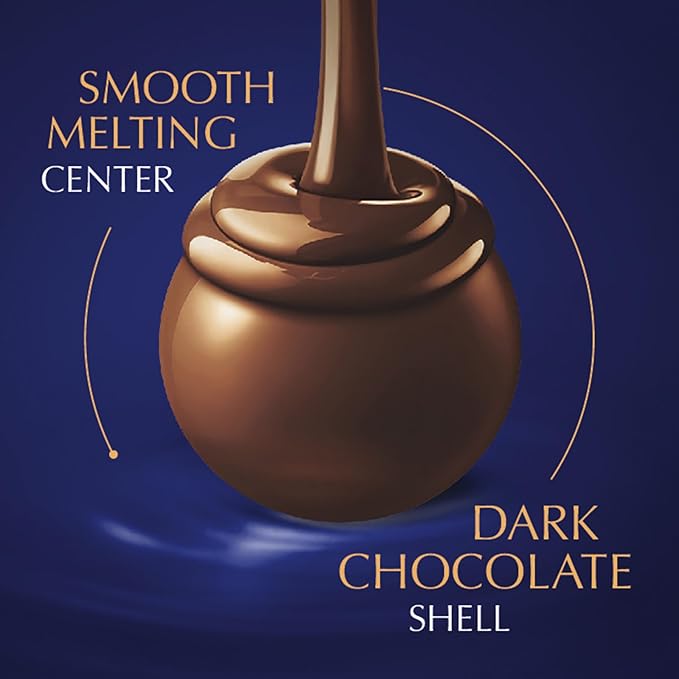 Lindt LINDOR Dark Chocolate Truffles, Dark Chocolate Candy with Smooth, Melting Truffle Center, 8.5 oz. Bag (6 Pack)