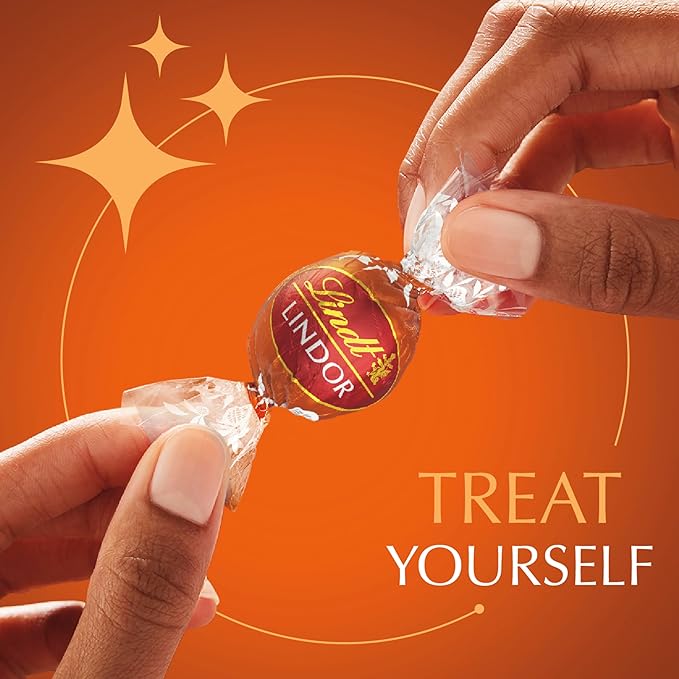 Lindt LINDOR Almond Butter Milk Chocolate Candy Truffles, Milk Chocolate Candy With Almond Butter, 25.4 oz., 60 Count