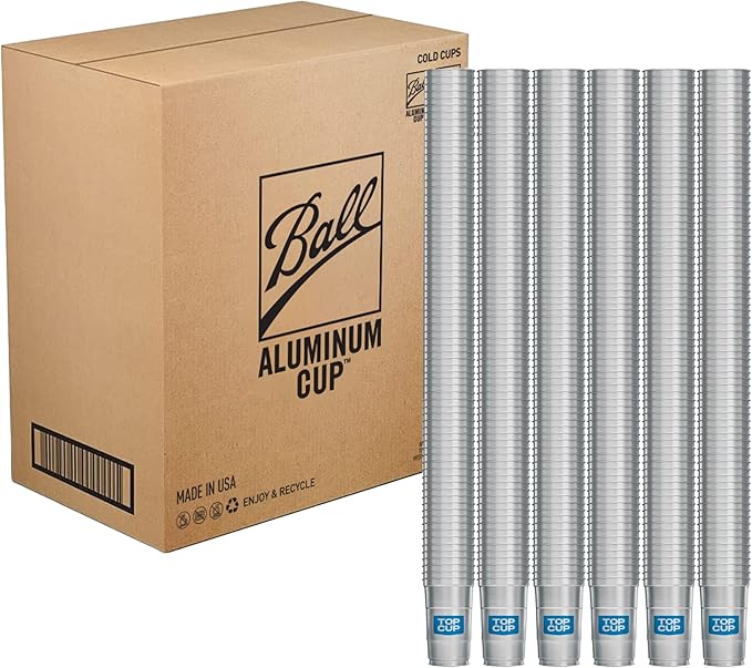 Top Cup by Ball – 24 Ounce, 450 Count, Reusable Aluminum Party Cups | Cold-Holding, Recyclable, Made in USA