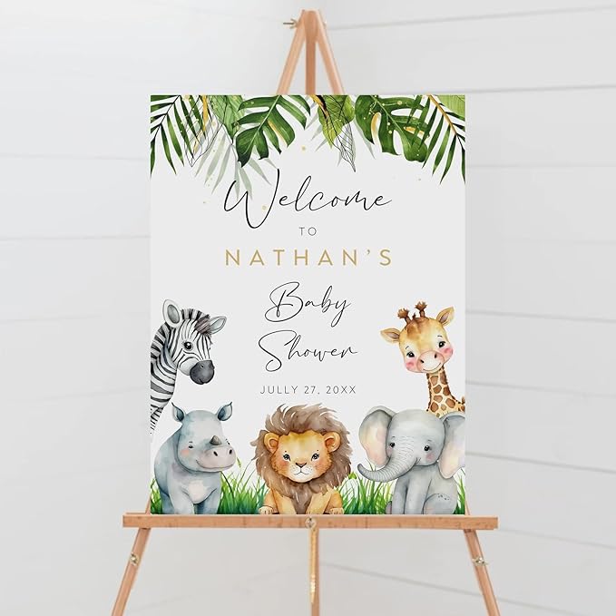 Baby Shower Sign, Safari Baby Shower Welcome Sign, Greenery Jungle Baby Shower Welcome Sign, Baby Shower Signs, Welcome Baby Shower Sign, Baby Shower Yard Sign, Baby Shower Decoration