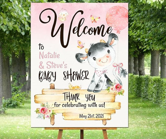 Farm animals Baby Shower Welcome Sign, Baby Shower Sign, Welcome to Baby Shower Sign Personalized, Welcome Sign for Baby Shower, Baby Shower Welcome Sign with Stand, Custom Baby Shower Sign