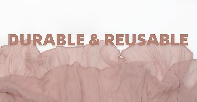 FEXIA 3 Pack Table Runner Dusty Pink Cheesecloth 35x120 Inches Spring Easter Table Runner Burnt for Wedding Decor Reception Bridal Shower Centerpiece Engagement Decor