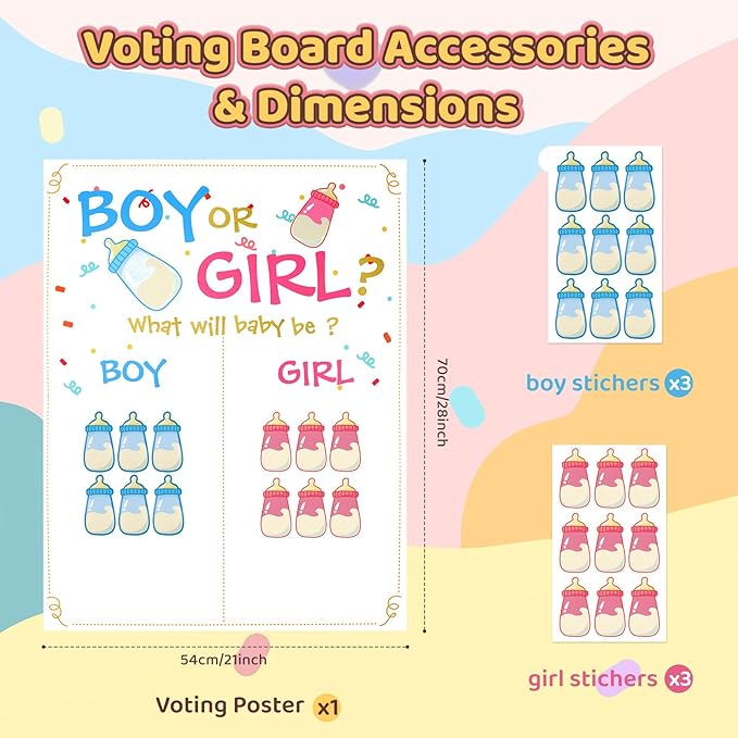 11 Pcs Gender Reveal Yard Sign Set with Stakes - Baby Shower Yard Signs for Newborn, Boy or Girl Gender Reveal Party, Lawn, Patio, Garden, or Outdoor Displays