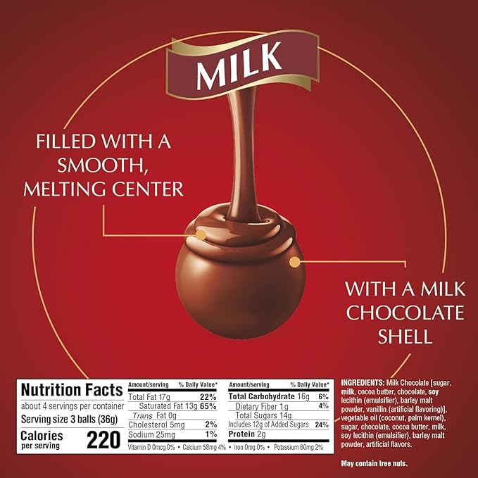 Lindt LINDOR Coconut Milk Chocolate Truffles, 5.1 Ounces - Pack of 3