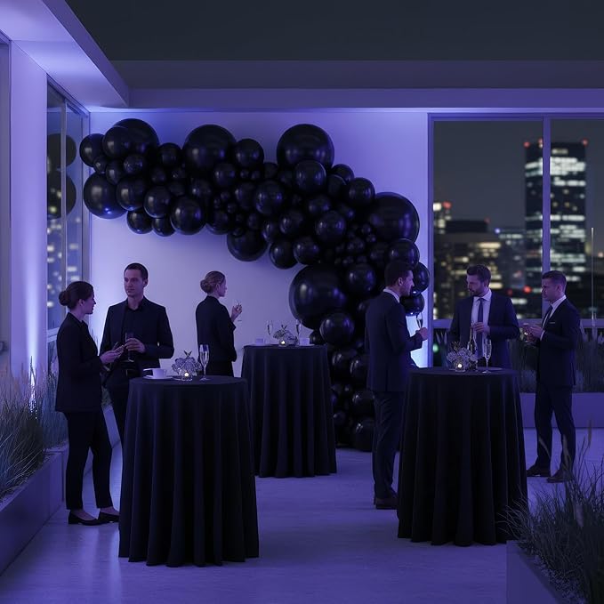 Balloon Garland Arch Kit – 146 Pcs Black Balloons for Baby Shower, Birthday, Gender Reveal, Wedding Party – DIY Kit by Vellax™