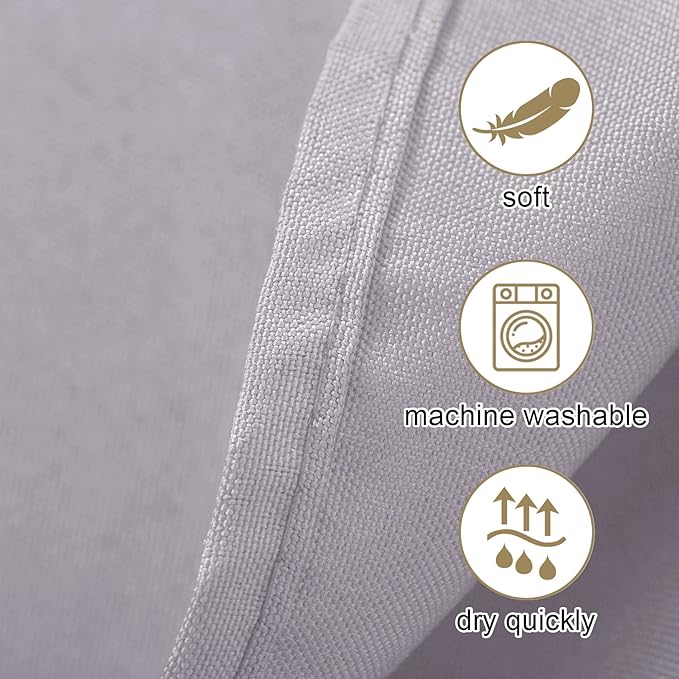 Ascoza 2pack 90x132 Inch Silver Rectangular Tablecloth 6 Feet Table Cloth in Polyester Fabric for Wedding/Banquet/Restaurant/Parties