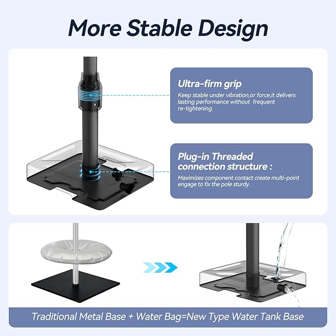 EMART 10x10ft Backdrop Stand Heavy Duty Kit with Water Tank Base, Pipe and Drape Adjustable Photo Backdrop Stand for Wedding, Party, Baby Shower, Christmas, Birthday Decorations-Black