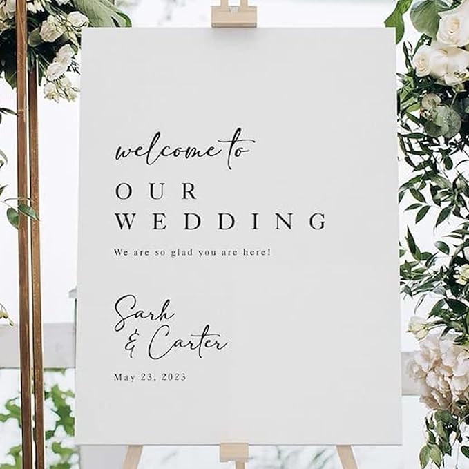 Personalized Wedding Welcome Sign, Welcome To Our Wedding Sign, Wedding Sign Board, Welcome Sign For Wedding, Wedding Yard Sign,Wedding Outdoor Sign #23