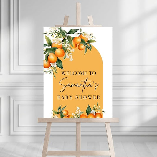Generic Baby Shower Sign, Orange, Weatherproof & Fade-Resistant, 4mm Corrugated Plastic, Multiple Sizes, Baby Shower Welcome Sign