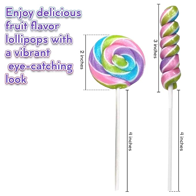 Spring Easter Candy - 24 Lollipops Individually Wrapped - 18g Swirl and 12g Twisty Lollipops - Easter Basket Candy - Egg Hunts - Candy Buffet