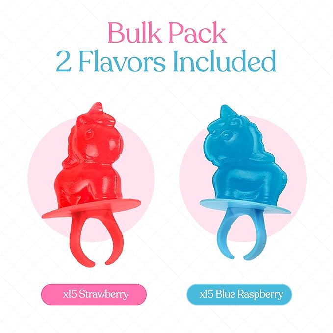 30 Pack Unicorn Ring Candy - Individually Wrapped - Unicorn Party Favors - Bulk Candy Use For Kids, Adults, Classroom, Pinata - Unicorn Birthday Decorations
