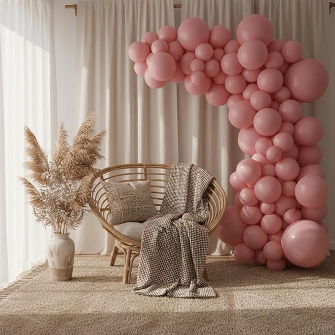 Balloon Garland Arch Kit – 146 Pcs Dusty Pink Balloons for Baby Shower, Birthday, Gender Reveal, Wedding Party – DIY Kit by Vellax™