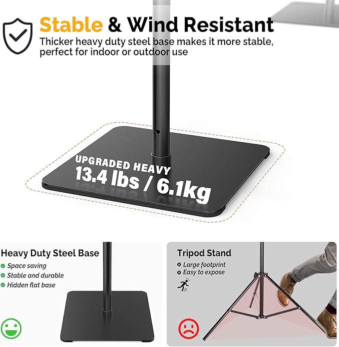 Backdrop Stand, 8x10 ft Adjustable Photo Backdrop Stand Kit, Heavy Duty Background Stand with Steel Base for Photography, Baby Shower, Birthday Parties, Wedding