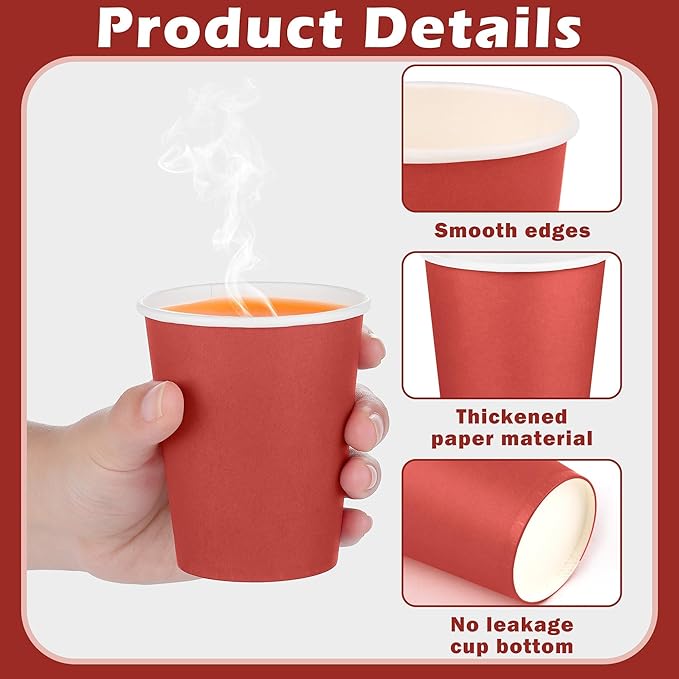 URATOT 60 Pieces 9 Ounce Disposable Paper Cups Christmas Party Cups Red Green Drinking Cups for Party, DIY, and Holiday, 2 Colors