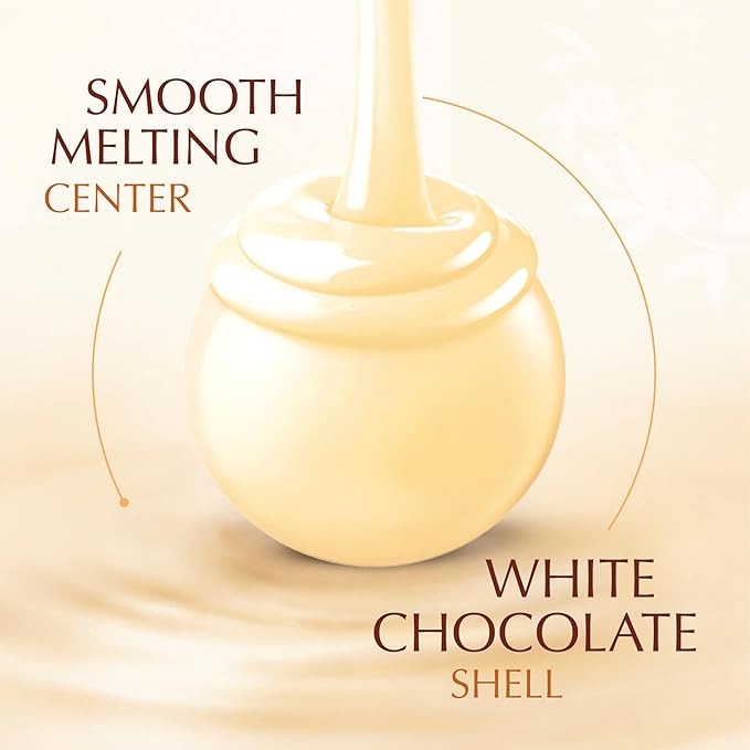 Lindt LINDOR White Chocolate Candy Truffles, White Chocolate Candy with Smooth, Melting Truffle Center, 15.2 oz. Bag
