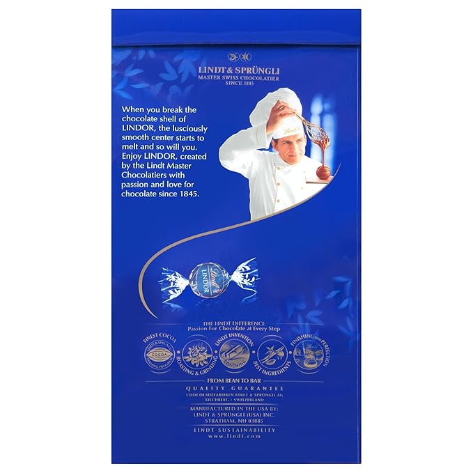 Lindt LINDOR Dark Chocolate Truffles, Dark Chocolate Candy with Smooth, Melting Truffle Center, Great for Gift Giving, 5.1 oz. Bag (6 Pack)