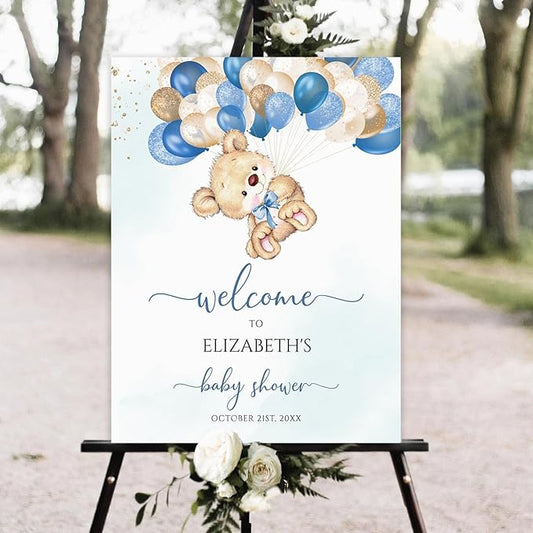 Baby Shower Welcome Sign, Baby Shower Signs, Teddy Bear Shower Sign, Balloon Ar Baby Shower Sign, Welcome Sign for Baby Shower, Custom Baby Shower Sign, Baby Shower Sign, Baby Shower Yard Sign#TUU29
