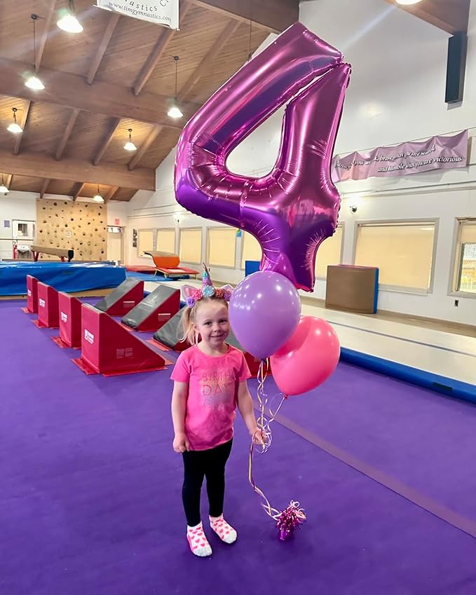 0 Balloon - Pink Birthday Number Balloons, 40 Inch Large Foil Balloons for Men Women Boys Girls Pink Themed Birthday Decorations