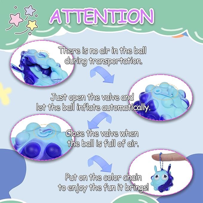 48 Pack Light Up Party Favors for Birthday, Glow in The Dark Party Supplies, Pop Fidget Toys Bulk 3D Stress Ball Toy, Squeeze Toys, Easter Filler, Classroom Prizes Stocking Stuffers for Adults Toddler