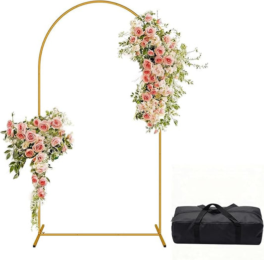 Wedding Arch Backdrop Stand for Parties,Metal Arch Backdrop Stand with Storage Bag for Wedding Ceremony Birthday Party Bridal Baby Shower Photo Booth Garden Floral Balloon Arches Decoration(6.6FT)