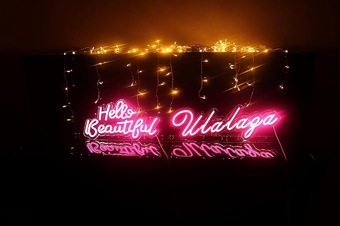 LED Neon Sign Night Light for Wall Party Décor Bedroom Room Bar Wedding Home Birthday Art Decoration Christmas with USB Chain Light modulator 5v (lets party blue)